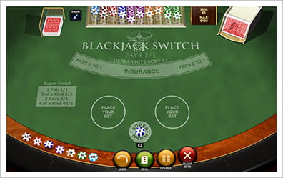 Blackjack Switch fra et dansk online casino