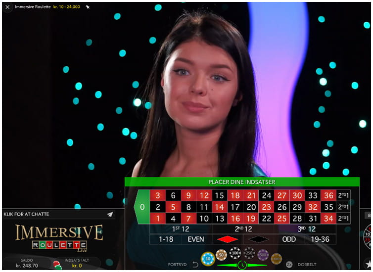 Close up af en professionel immersive roulette dealer