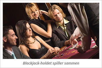 Eksempel på et blackjack team der spiller sammen mod et casino