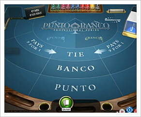 Et eksempel på et punto banco casino spil