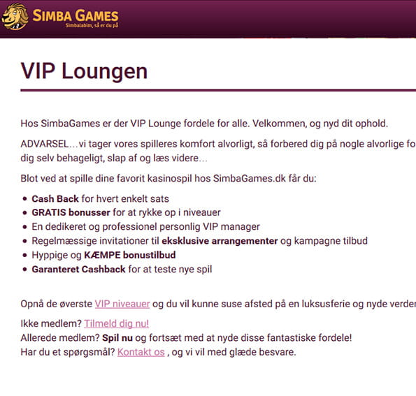 VIP-lounge med fornemme tilbud til trofaste spillere på casinoet